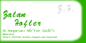 zalan hofler business card